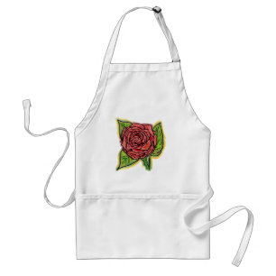 Delantal Apron de rosa rojo