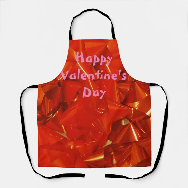 Delantal Apron de San Valentín de Bow Rojo (Anverso)