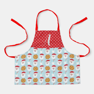Delantal Apron de Santa Leche Azul y Cookies, pequeño Apron