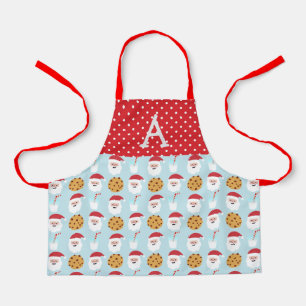 Delantal Apron de Santa Leche Azul y Cookies, pequeño Apron