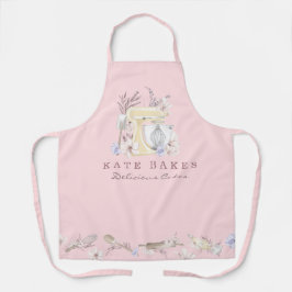 Delantal Aprón de tarta moderna de floral suave