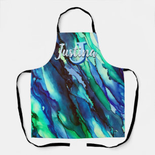 Delantal Aprón de tinta de alcohol azul silvestre para el o