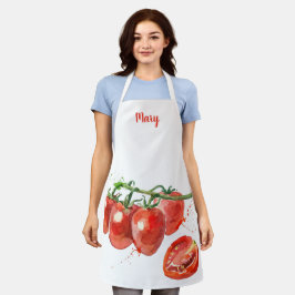 Delantal Apron de tomate acuarela