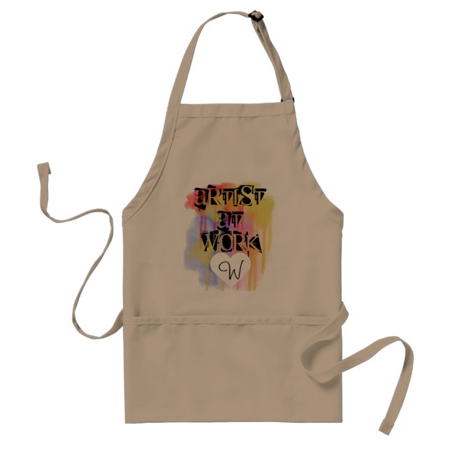 Delantal Apron de trabajo de artista personalizado con bols (Frente)