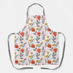 Delantal Apron de tulipanes dibujados a mano moderna