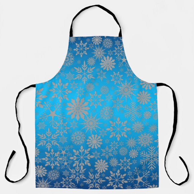 Delantal Apron de vacaciones con copos de nieve (Anverso)