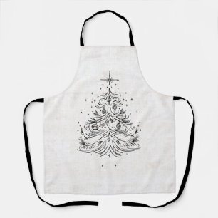Delantal Apron de vacaciones de árbol inagotable   Lino de 