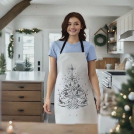 Delantal Apron de vacaciones de árbol inagotable | Lino de 