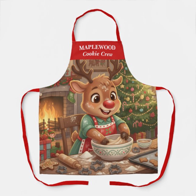 Delantal Apron de vacaciones de renos (Anverso)