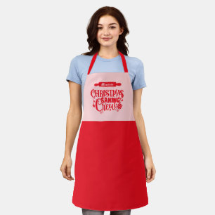 Delantal Apron de vacaciones rosadas y rojas para equipo de