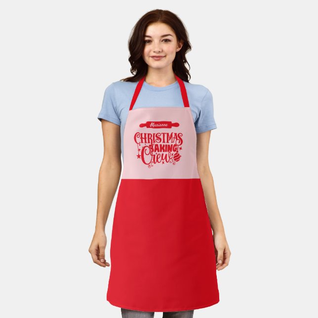 Delantal Apron de vacaciones rosadas y rojas para equipo de (Gastado)