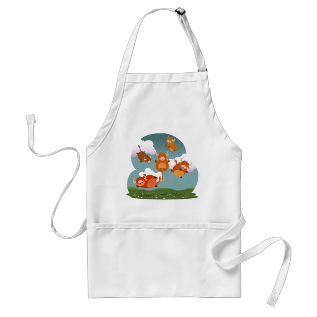 Delantal Apron de vacas altas flotantes de Personalizado li (Frente)