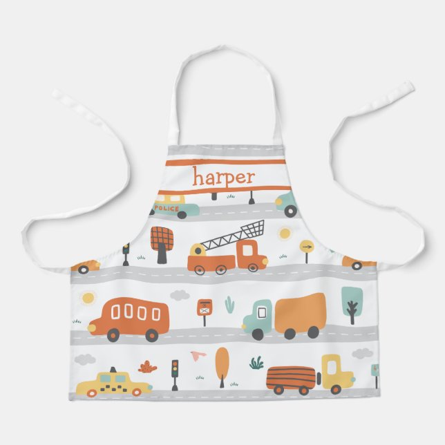Delantal Apron de vehículo infantil personalizado (Anverso)