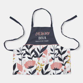 Delantal Aprón de verano floral personalizado para niños