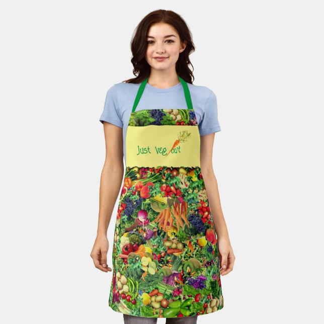 Delantal Apron de verduras saludables para chef de moda (Gastado)
