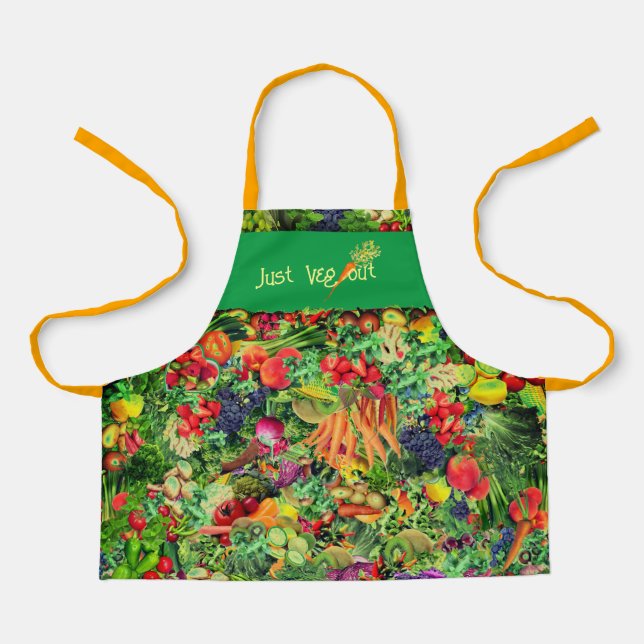 Delantal Apron de verduras saludables para chef joven (Anverso)