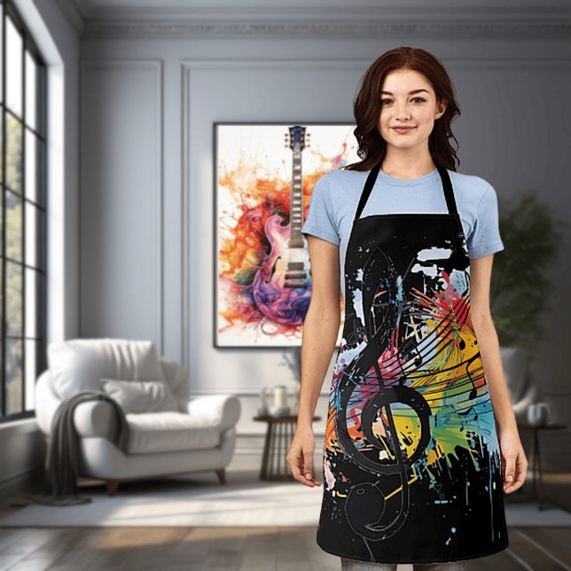 Delantal Apron de Vibrante Splashy Music Lover (Subido por el creador)