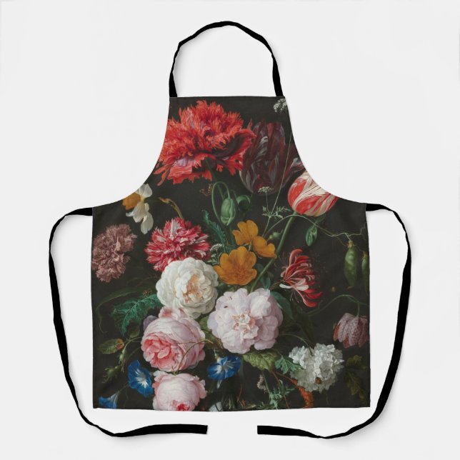 Delantal Aprón de vida de flor oscura (Anverso)
