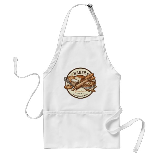 Delantal Apron de Vintage Baker personalizable (Frente)