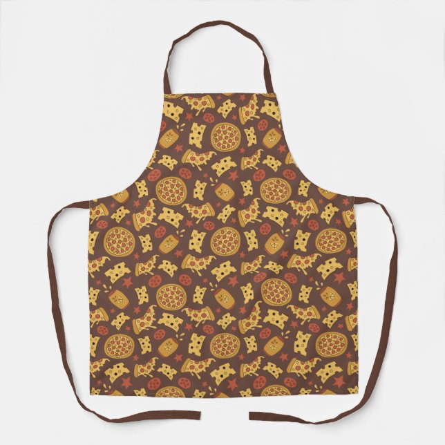 Delantal Apron decorativo del patrón Pizza (Anverso)