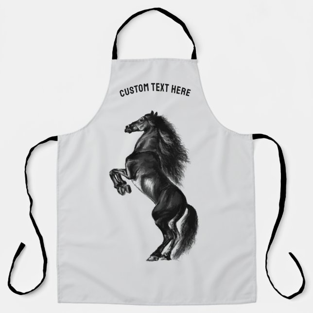 Delantal Apron del caballo erguido con nombre de texto Pers (Anverso)