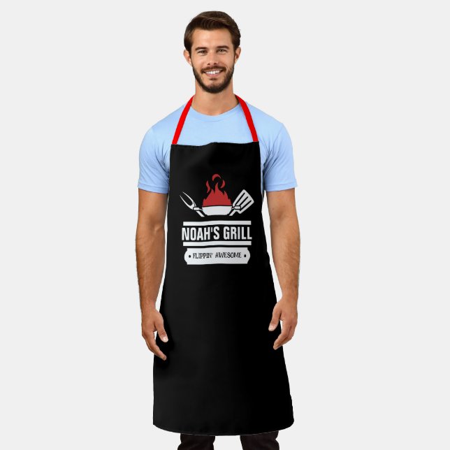 Delantal Apron del Chef Personalizado: Nombre y Pun de Comi (Gastado)