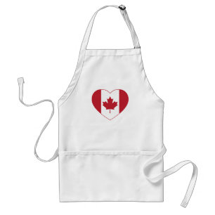 Delantal Apron del corazón de la bandera de Canadá