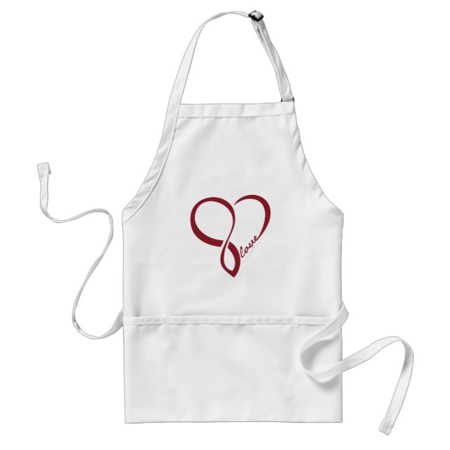 Delantal Apron del corazón del amor rojo (Frente)