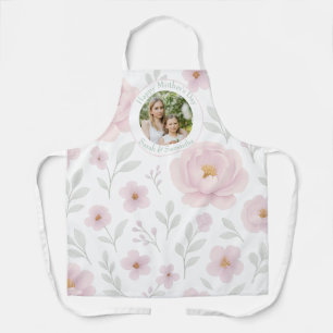 Delantal Apron del Día de la Madre personalizado con flores