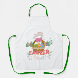 Delantal Apron del Día de Pascua - Diseño de conejito y hue