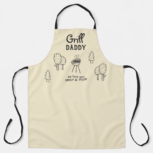 Delantal Apron del Día del Padre Personalizado Grill Daddy (Anverso)