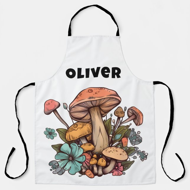Delantal Apron del hongo del chef Cooking (Anverso)