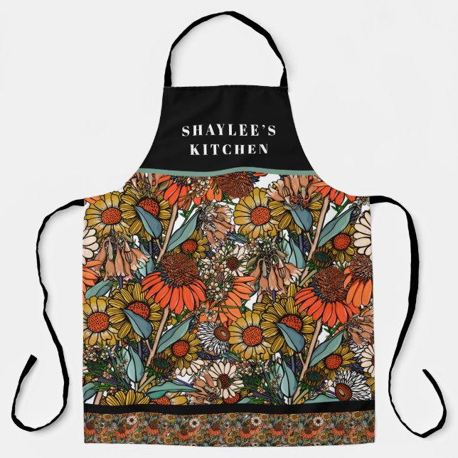 Delantal Apron del jardín de flores silvestres australiano  (Anverso)