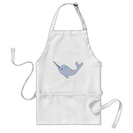 Delantal Apron del Narwhal arcoiris