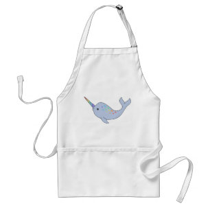 Delantal Apron del Narwhal arcoiris