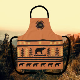 Delantal Apron del oso negro del cañón del suroeste de Clay