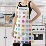 Delantal Apron del patrón abstracto personalizado<br><div class="desc">Este delantal está decorado con un colorido patrón abstracto de acuarela. Personalizable fácil. Porque creamos nuestra obra de arte no encontrarás este diseño exacto de otros diseñadores. Acuarela original © Michele Davies.</div>