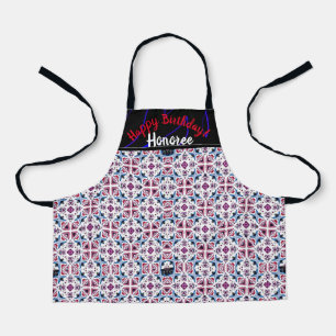 Delantal Apron del patrón de Bonito de cumpleaños de nuevo 
