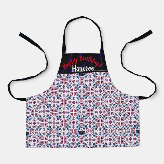 Delantal Apron del patrón de Bonito de cumpleaños de nuevo  (Anverso)