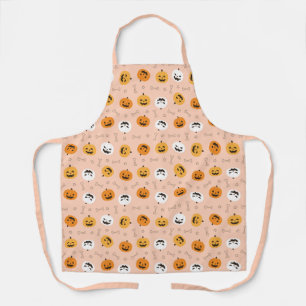 Delantal Apron del patrón de calabazas sonrientes