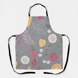 Delantal "Apron del patrón de fruta gris