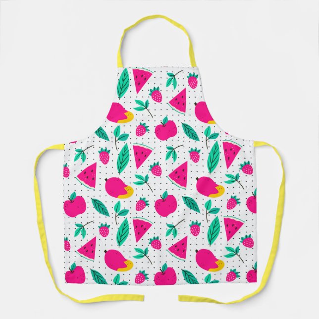 Delantal Apron del patrón de frutas (Anverso)