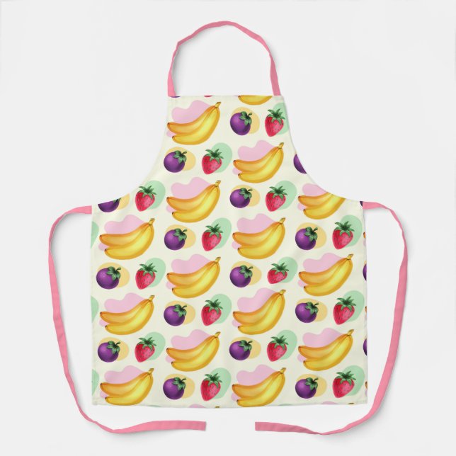 Delantal Apron del patrón de frutas (Anverso)