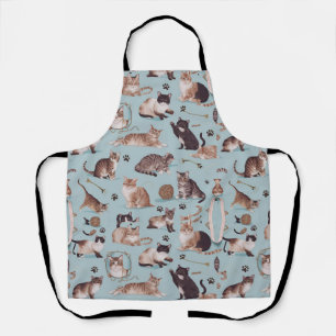 Delantal Apron del patrón del gato juguetón - Regalo perfec