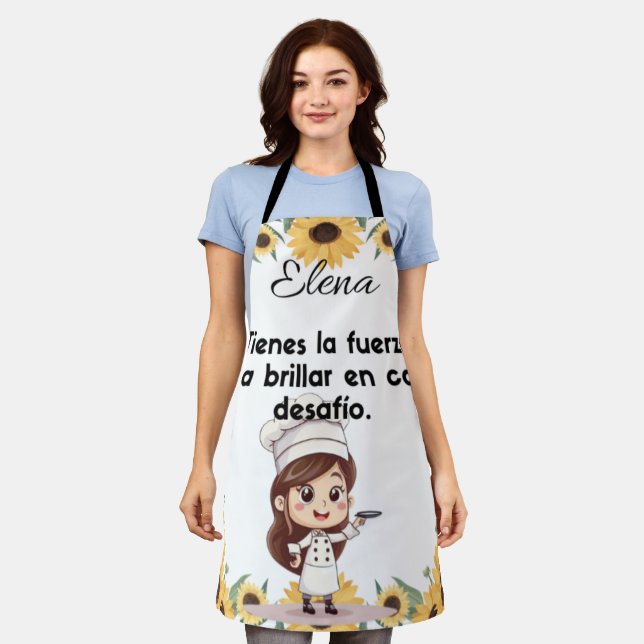 Delantal Apron diseño personalizable de girasol  (Gastado)