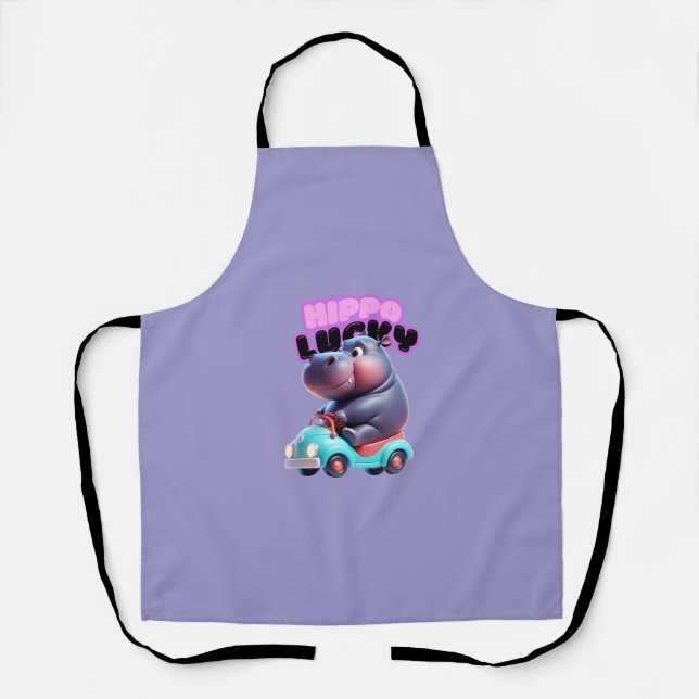 Delantal Apron divertido de conducir Hippo (Anverso)