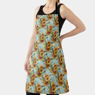 Delantal Apron dorado de Sunflower Bee Hive Honeycomb