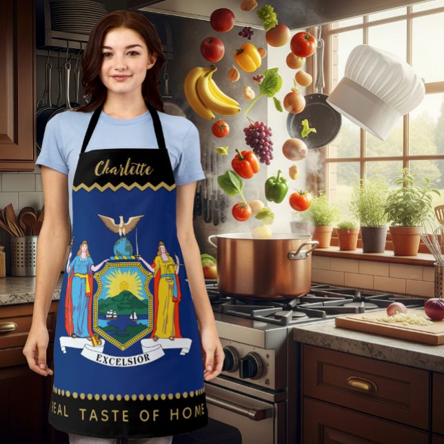 Delantal Apron, EE.UU., New York Chefs Bandera (New York Chefs Apron / patriotic, name)