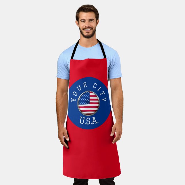 Delantal Apron - EE. UU. personalizado - Añadir su nombre d (Gastado)
