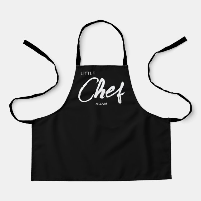 Delantal Apron, el chef del niño personalizado | Negro mode (Anverso)